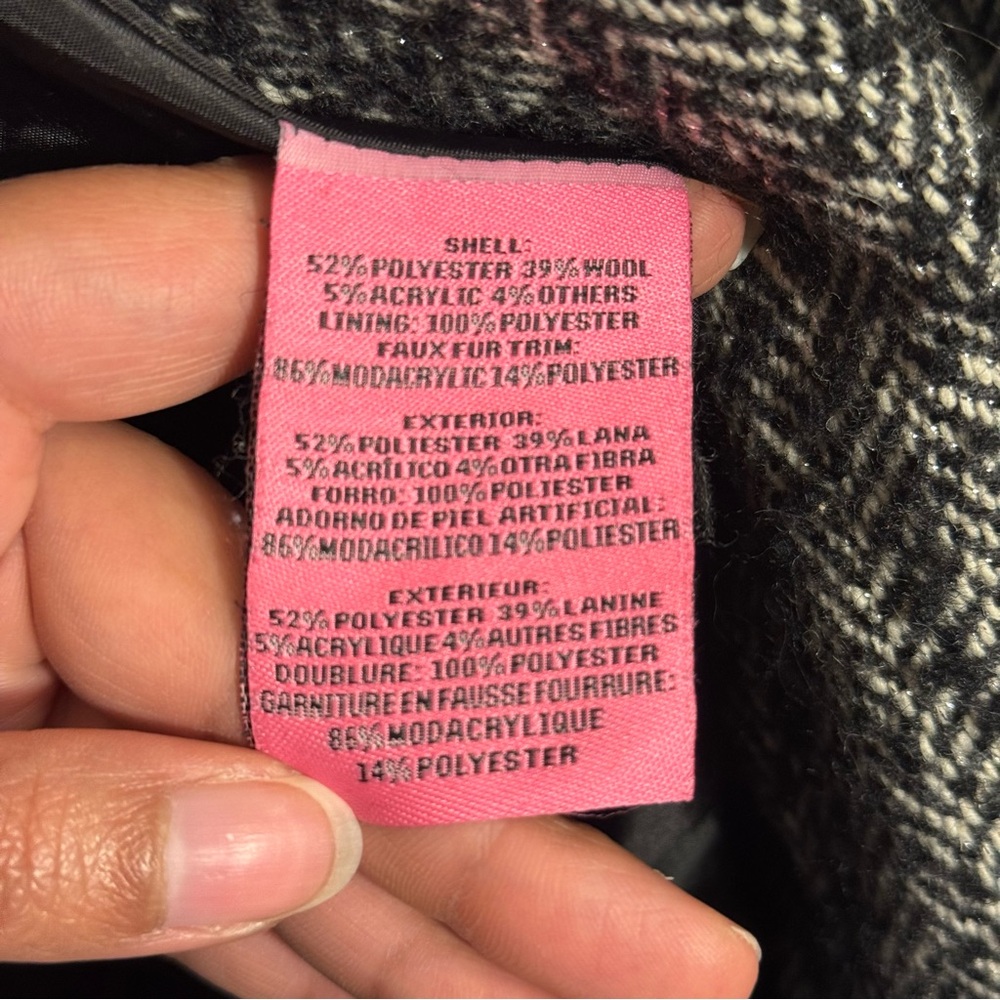 Betsey Johnson Herringbone Swing Coat Size 2 - Picture 6 of 11